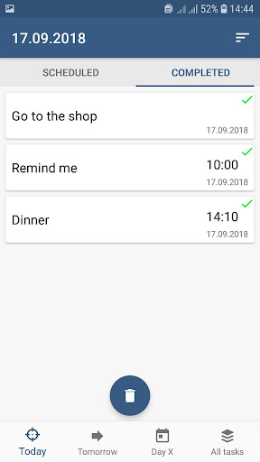Scheduler.Task list.Reminders Screen 3