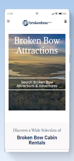 brokenbow.com travel app Screen 2