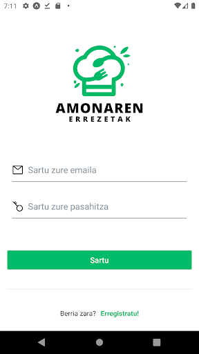 Android application Amonaren Errezetak screenshort