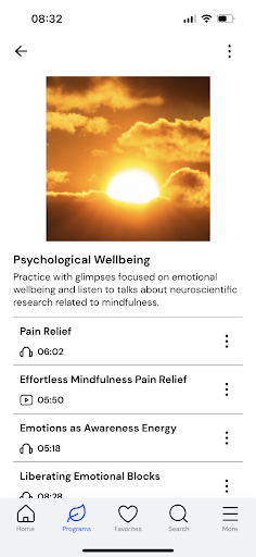 Screenshot of Mindful Glimpses: Meditation