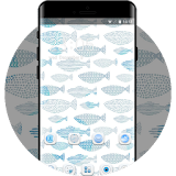 Fish Wallpaper White : Neat Theme for Galaxy icon