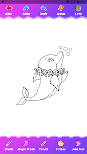 Игра-раскраска акул дельфинов