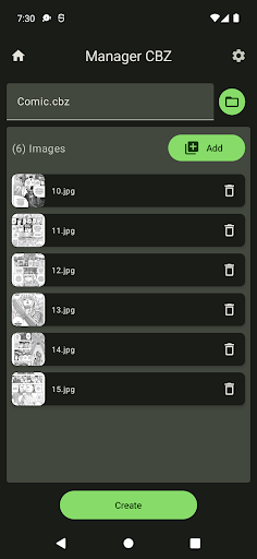 Manager CBZ - Extract & Create Screen 3