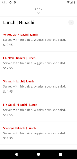 Nori Japanese Steakhouse Screen 3