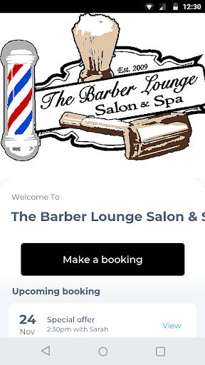 Android application The Barber Lounge Salon & Spa screenshort