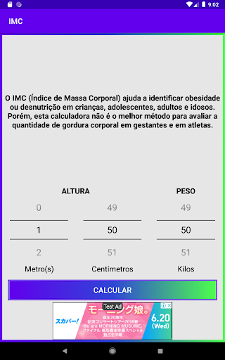 Calculadora IMC Screen 3