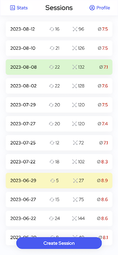 Android application BogenTrack screenshort