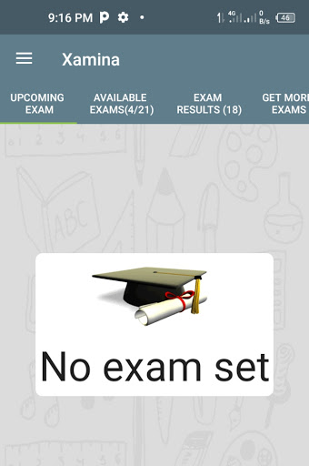 Android application Xamina Academy screenshort