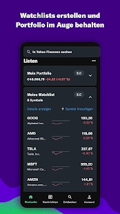 Yahoo Finanzen Screenshot