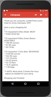 Feed An Army Food Planner Screenshot