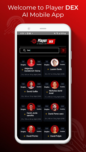 Android application PlayerDEX screenshort