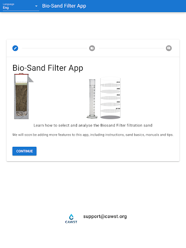 Biosand Filter App (CAWST) Screen 3