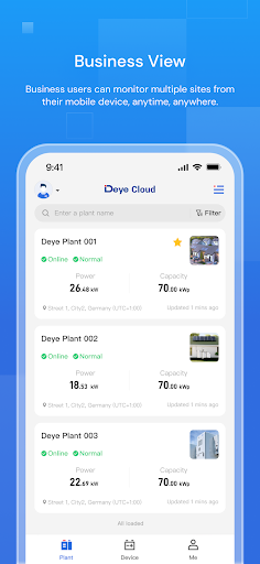 Android application Deye Cloud screenshort