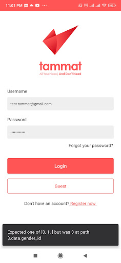 Android application Tammat screenshort