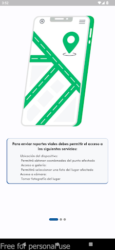 Android application Reporte Vial screenshort
