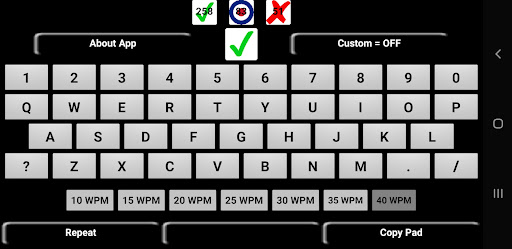Android application Alphanumeric Morse Code Tutor screenshort