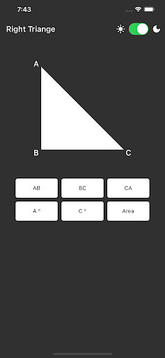 Android application Right Triangle Calculator screenshort