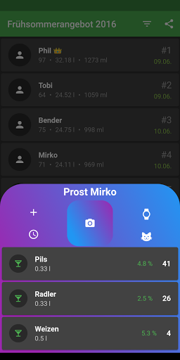 Android application Die Strichliste // Party 2.0 screenshort
