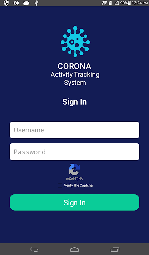 Android application Corona Tracking and Response A screenshort