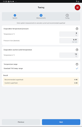 Screenshot of TXV Superheat Tuner