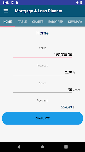 Android application Mortgage & Loan Planner screenshort