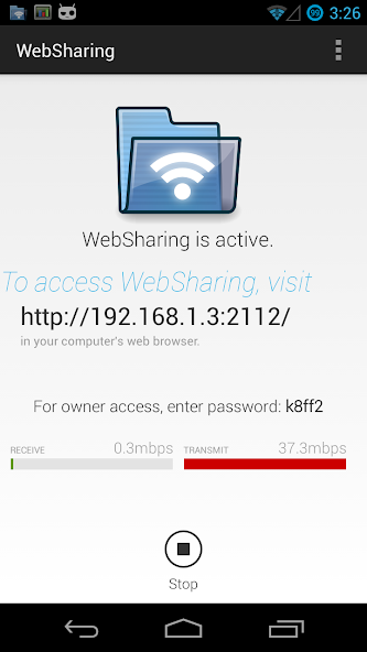 WebSharing (WiFi File Manager) banner