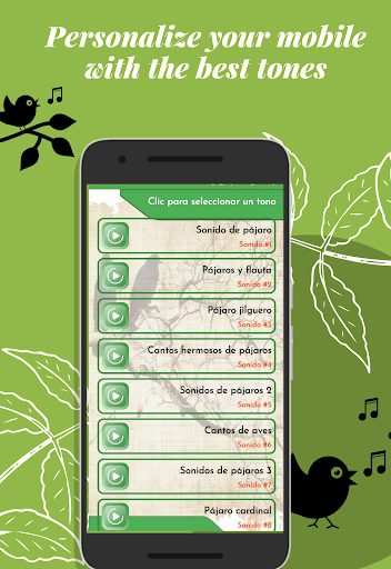 Bird sounds for tones Screen 3