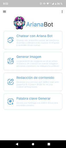 Android application ArianaBot screenshort