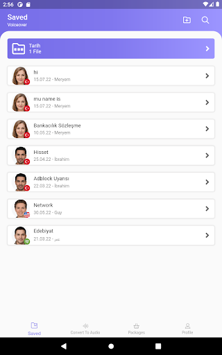 Screenshot of Voiser Voiceover Transcription
