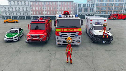 火柴人 消防車 模擬器