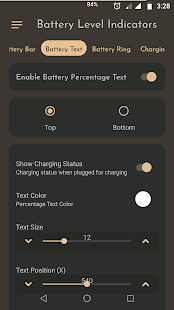 Capture d'écran des animations de chargement de la batterie