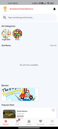 Android application Arci-Food screenshort