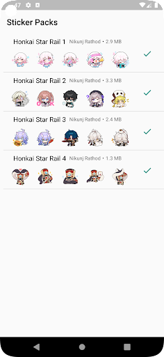 Android application Honkai Star Raily Stickers screenshort