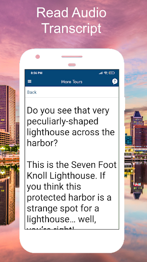 Screenshot of Baltimore Maryland Tour Guide