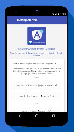 Angular Material Design Screen 3