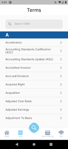 Stock Compensation Glossary Screen 2