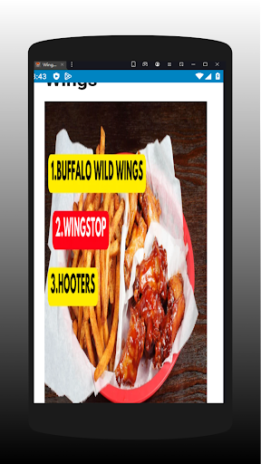 Android application Wingstop timeas screenshort