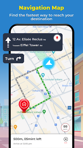 Android application GPS Maps Live Satellite View screenshort