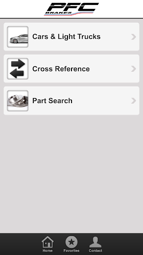 Android application PFC Brakes Parts Finder screenshort