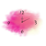 Watercolor clock-time alerts icon