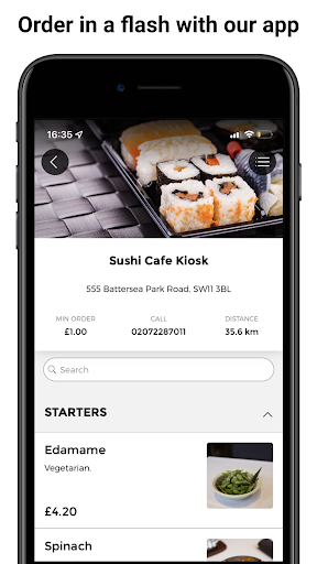 Android application Sushi Cafe screenshort