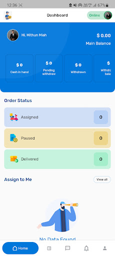 Android application Delivery App - Order Fly screenshort