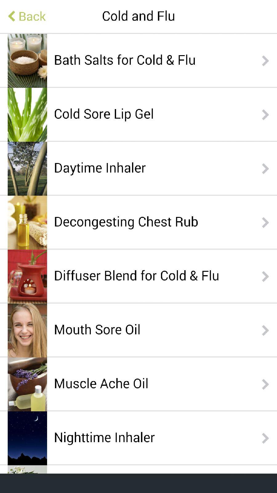 Android application Aromahead's Natural Remedies screenshort