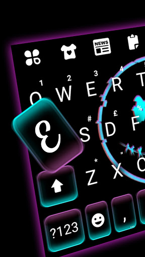 Neon Glitch Emoji Keyboard Bac Screen 2