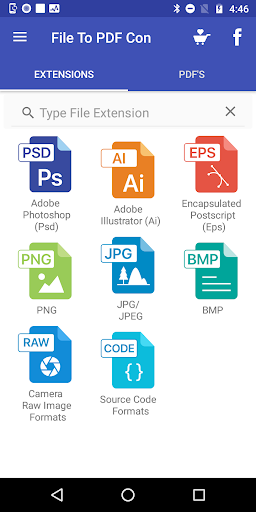 Android application File to PDF Converter(AI, PSD) screenshort