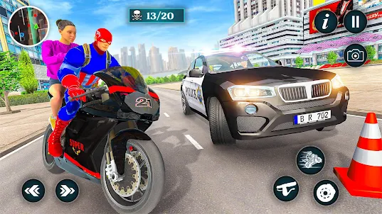 Superhero Police Moto Chase