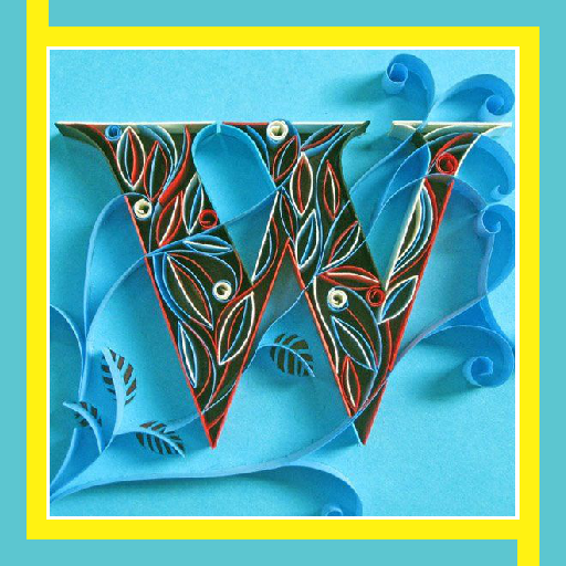 Quilling Paper Alphabet Design logo