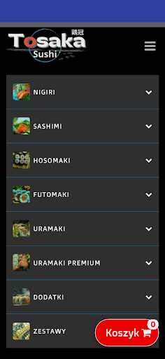 Android application Tosaka Sushi screenshort