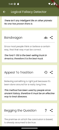 Logical Fallacy Detector Screen 3