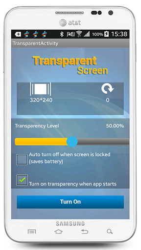 Android application Transparent Screen Wallpaper screenshort